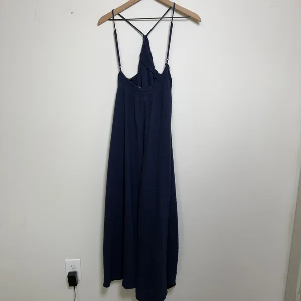 J. Crew Women Cotton Gauze Maxi Dress XL‎ Blue Resort Vacation Boho Beach Resort - Image 8