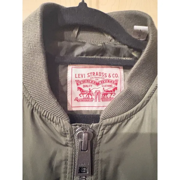 Levi's Green Bomber Jacket Women's Size Large X1114 - Image 3