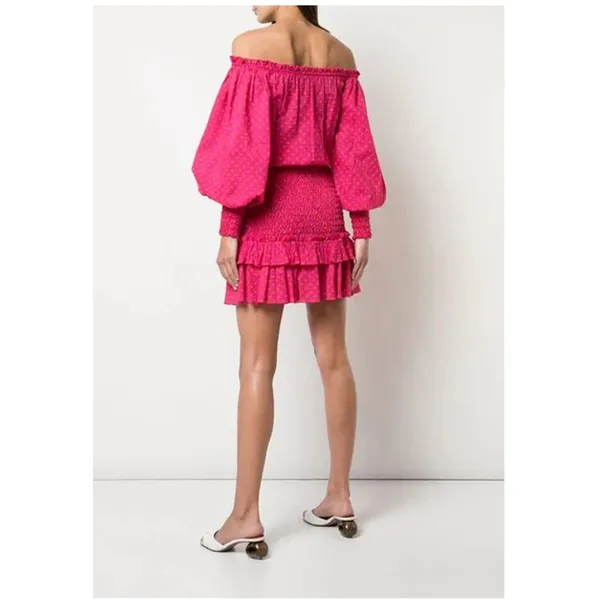Alexis Marilena Smocked Off-shoulder Blouson-sleeve Dress Size‎ XS - Image 8