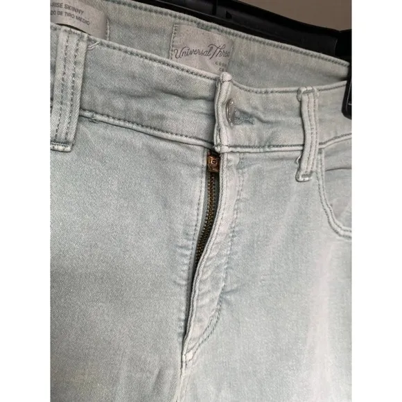 Universal Threads Mid-Rise Skinny Jeans Pale Aqua Sz 12/31S Pastel Preppy Classic - Image 5