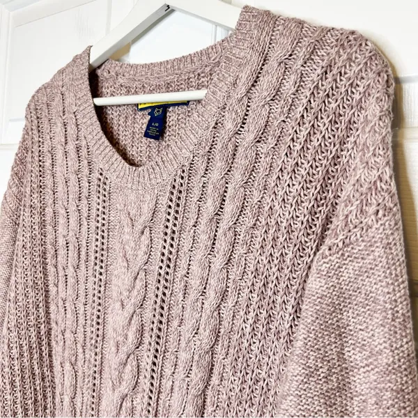 Prince & Fox Cable Knit‎ Lavender Sweater Size L - Image 3