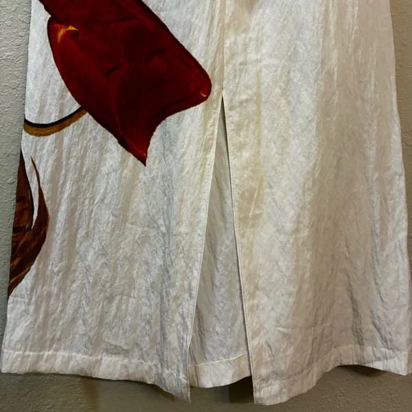 VINCE Floral Twist Front Maxi Skirt Abstract White Draped Resort Women’s Small - Image 13