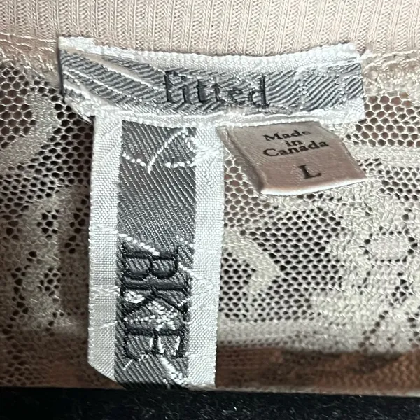 BKE Y2K Boho Lace Mesh Long Sleeve Top Cottagecore Sheer Fairycore Festival L - Image 4