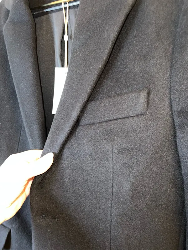 Quince Wool Cashmere Overcoat Black M NWT‎ Tailored Minimalist Coat - Image 7