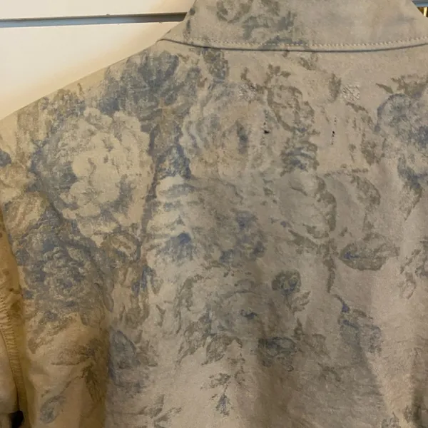 Vintage Chaps Light Blue Tan Floral Rose Utility Chore Coat Boho Western Spring - Image 14