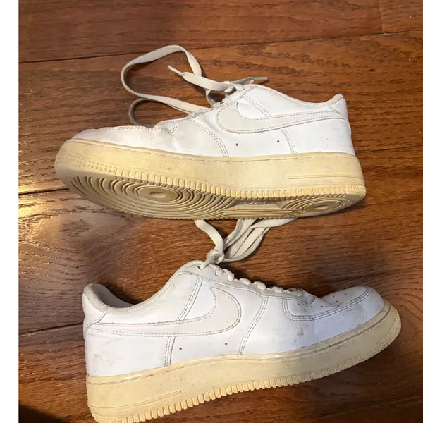 Nike Air Force 1‎ Low White White Leather Sneakers 315115-112 Mens 8 Womens 9.5 - Image 3