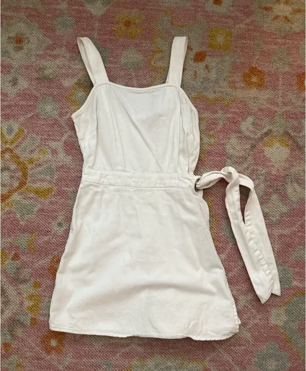 Sincerely Jules White Square Neck Tie-Waist Romper - Image 2