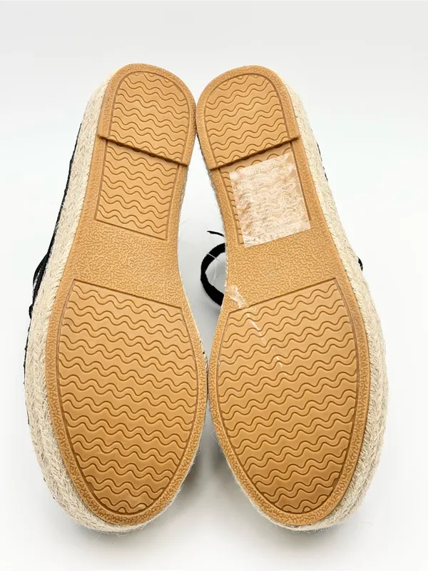 Catisa Black & White Paisley Espadrille Lace-Up Flats Size 37 / US 6.5 - Image 10