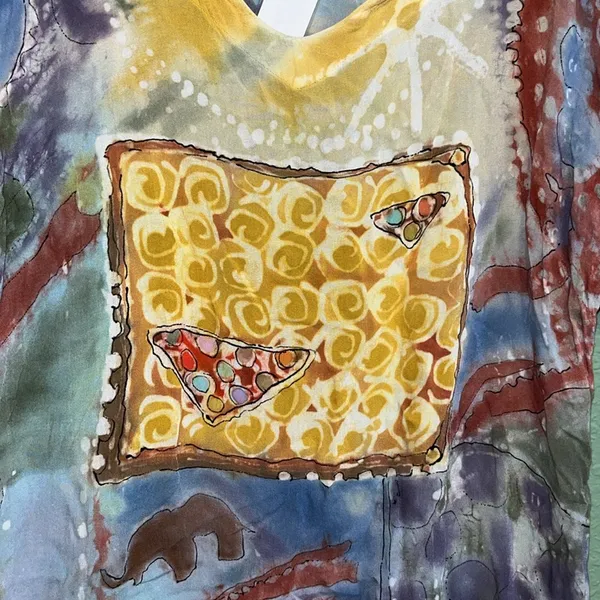 Vintage Artsy Hand dyed top watercolor painted style - Image 3