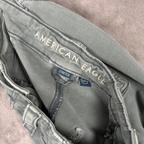 American Eagle Stretch Cargo Pants Women’s 0 Green Utility Y2K Cotton Blend - Image 3