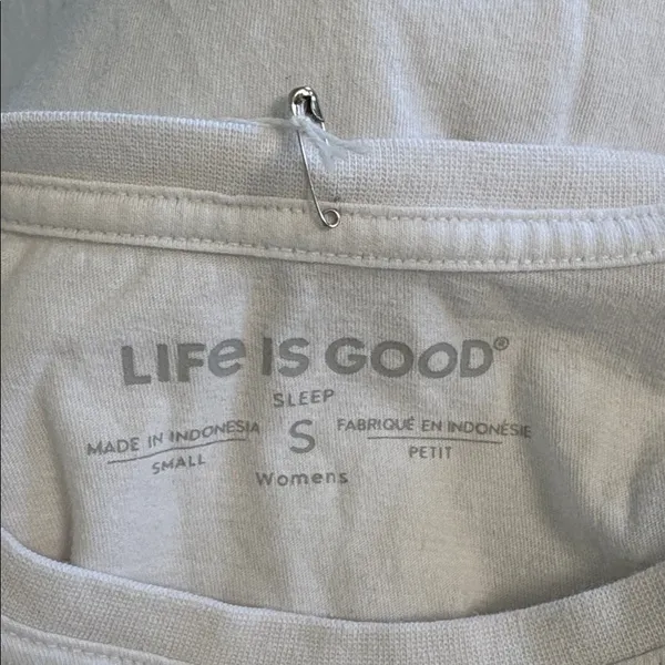Life Is Good Tshirt Long Sleeve‎ Snow Angel Sleep Shirt size Small - Image 4