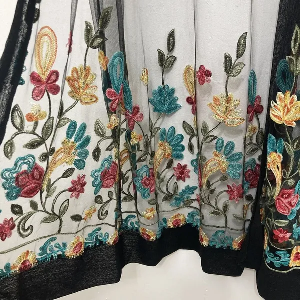 Women Floral Embroidered Mesh Long Jacket Cardigan Casual Coats Beach One Size - Image 11