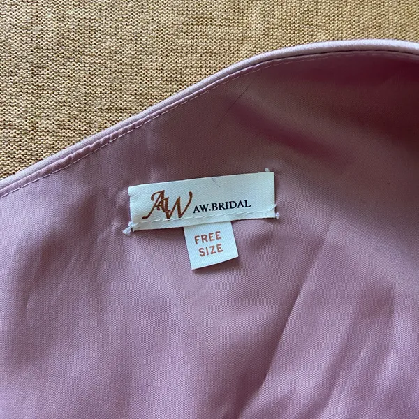 EUC AW Bridal women’s‎ dusty rose one-shoulder molded cup zip slit maxi dress - Image 7