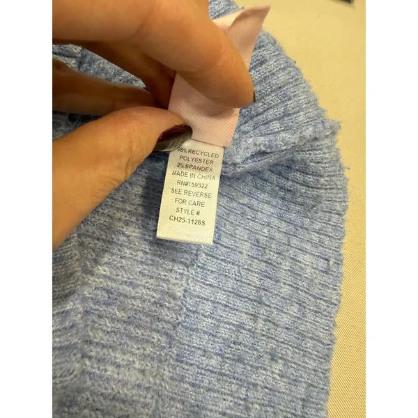 Central Park West Millie Oversized blue Polo Sweater Medium - Image 5