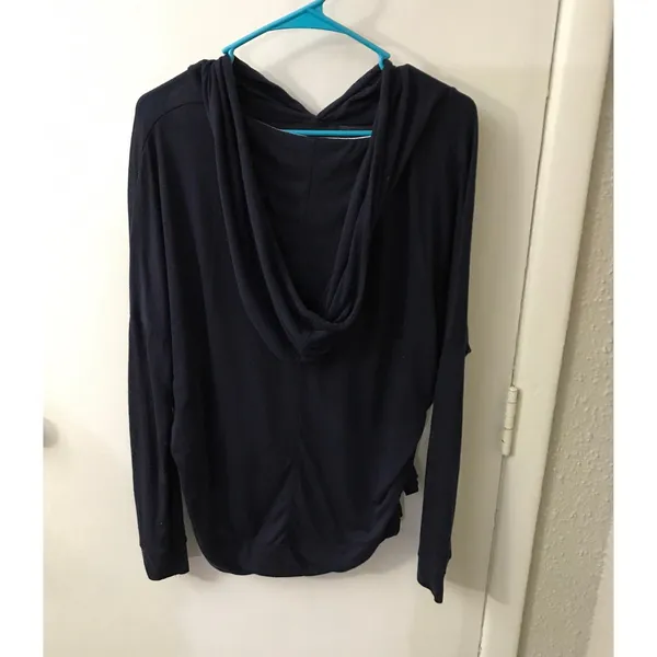 Abercrombie & Fitch Blue High Low Hoodie M Classic Casual Cozy Comfy Skater Twee - Image 4