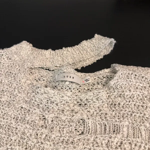 Lush clothing distressed Cozy Gray Women's Sweater‎ - Image 3
