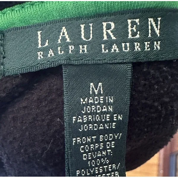LAUREN RALPH LAUREN USED WOMEN MedGREEN/BLACK YELLOW NYLON/FLEECE JACKET JAMAICA - Image 5