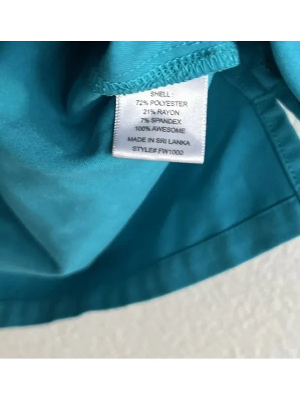 FIGS Catarina Women’s Sz S Scrub Top Teal Blue Technical Collection One Pocket - Image 9