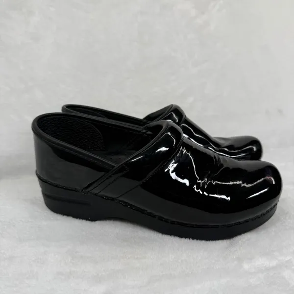 Dansko Professional Black‎ Patent Leather Clogs Womens 39 Nursing Work Shoes - Image 4