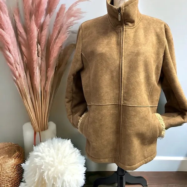 Women’s Vintage Faux Suede Leather Jacket - Image 2