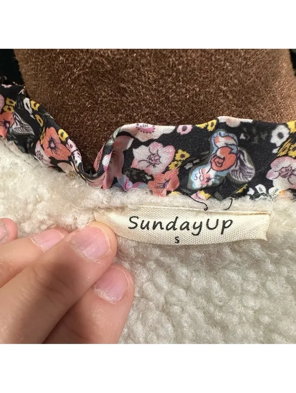 Sunday Up Floral Print Fleece‑Lined Quilted Jacket – Size Small (Oversized Fit) - Image 12