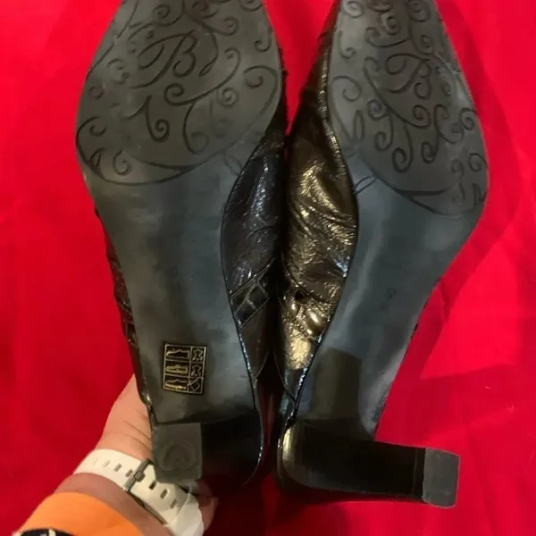 Brighton Rubens‎ Bronze Patent Croc Leather Mules 10 - Image 7