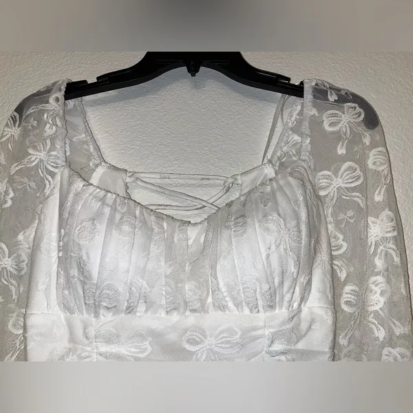 City Vibe Elegant White Long Sleeve Dress - Image 7