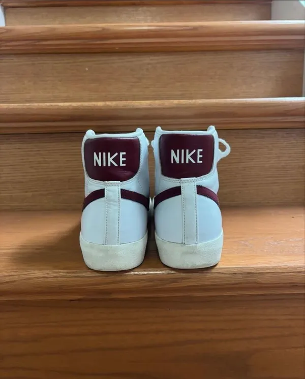 Nike Blazer Mid 77 White Team Red Sneakers Classic Vintage Style Shoes - Image 3