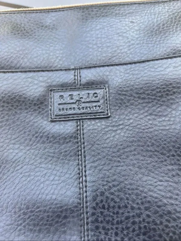 Relic Black Pebbled Leather Crossbody Bag - Image 6