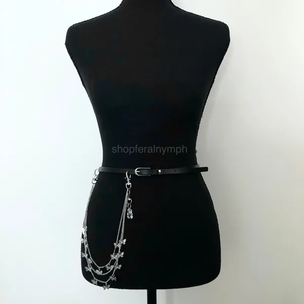 Vintage Y2K Gummy Bear Butterfly Chain Belt, Fits 33–36 Inches, X7GA1195 - Image 3