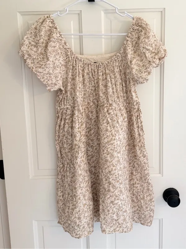 American Eagle Floral Puff Sleeve‎ Cottagecore Mini Dress M - Image 2