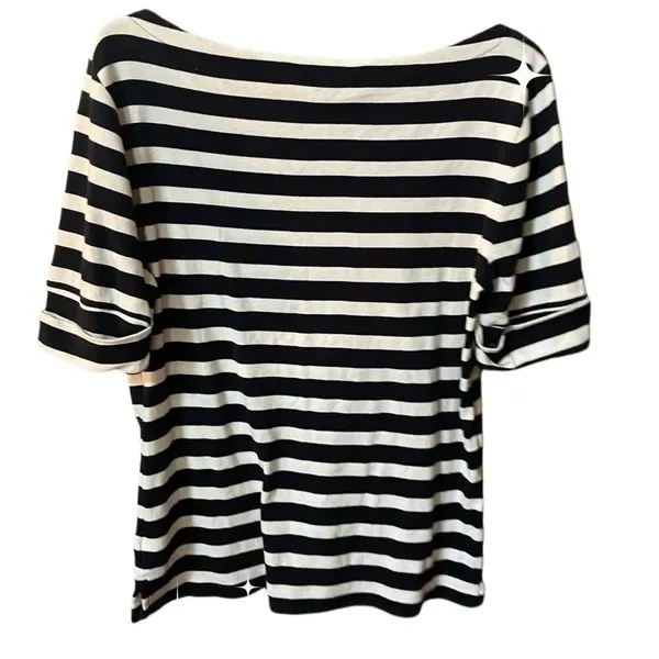 Lauren Ralph Lauren size XL nautical boat cut necklace cotton top. - Image 2