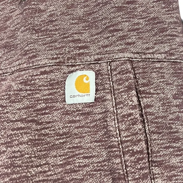Carhartt Women's Maroon Heathered Pullover Hoodie Sweatshirt - Image 7