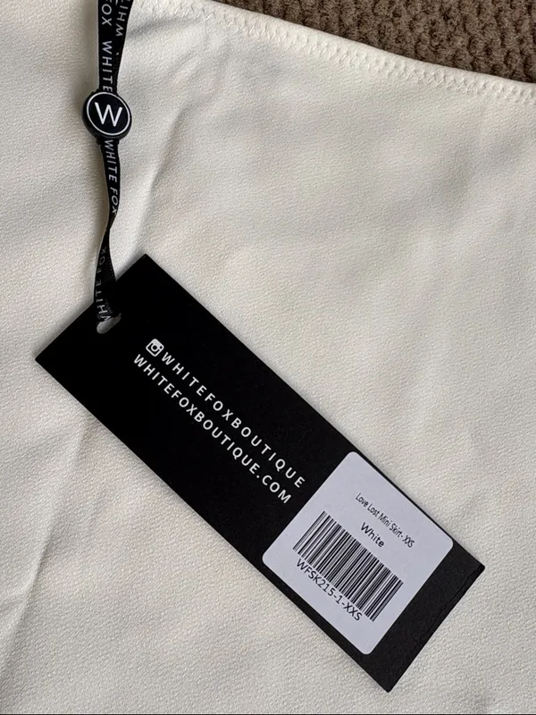 NWT White Fox Love Lost Stretch Mini Skirt White Size XXS - Image 5