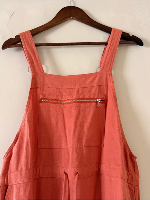 ANRABESS Women’s Terracotta Sleeveless Wide Leg Jumpsuit Overall Romper Size S - Image 2