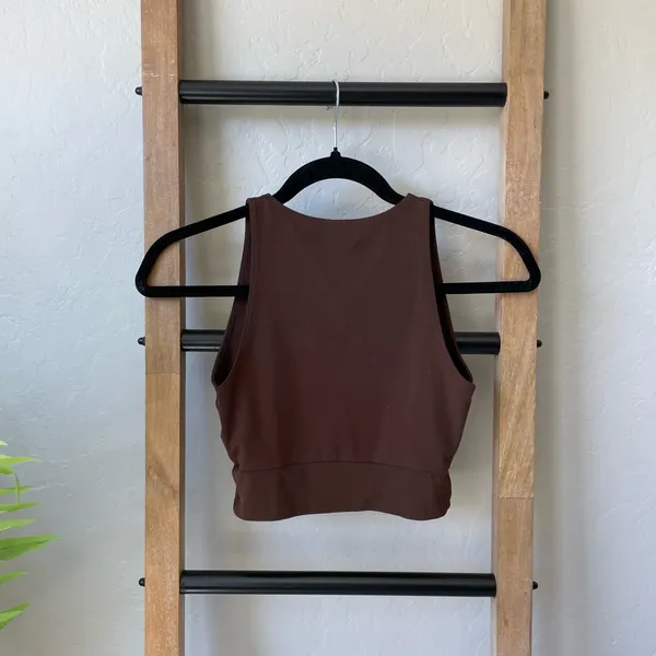 Aerie Brown Knot-Front Crop Tank - Image 4
