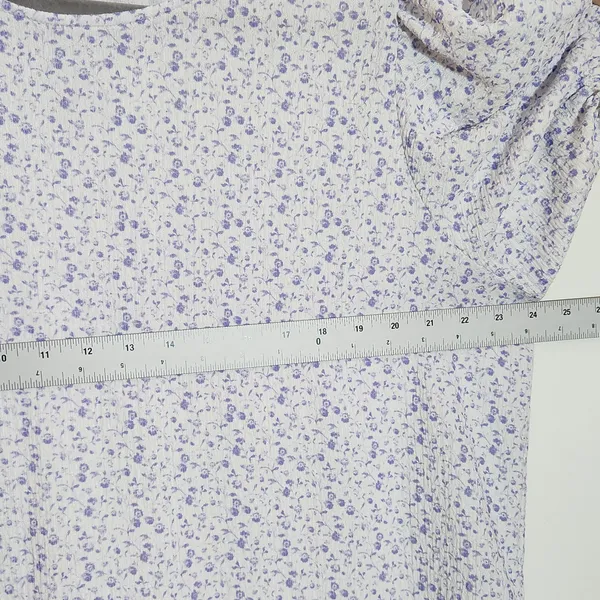 Dokotoo Purple Floral Blouse with Puffy Sleeves Size 2XL - Image 6