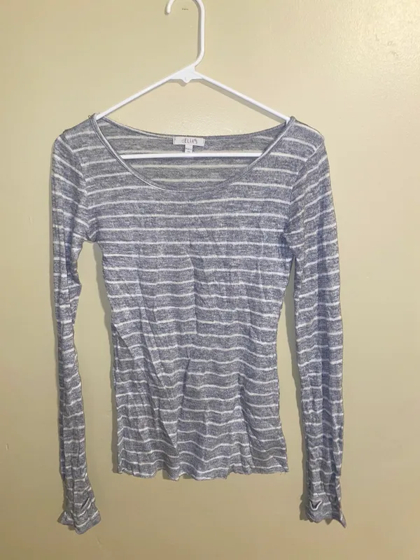 Striped Sweater with Thumb Hole - Image 2