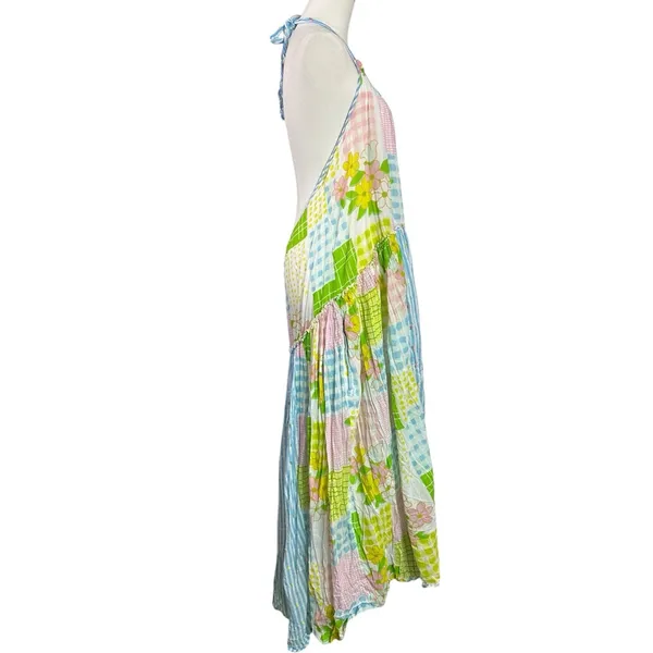 Free People Cottage Embroidered Patched And Pretty Halter Midi Maxi Dress Medium - Image 13