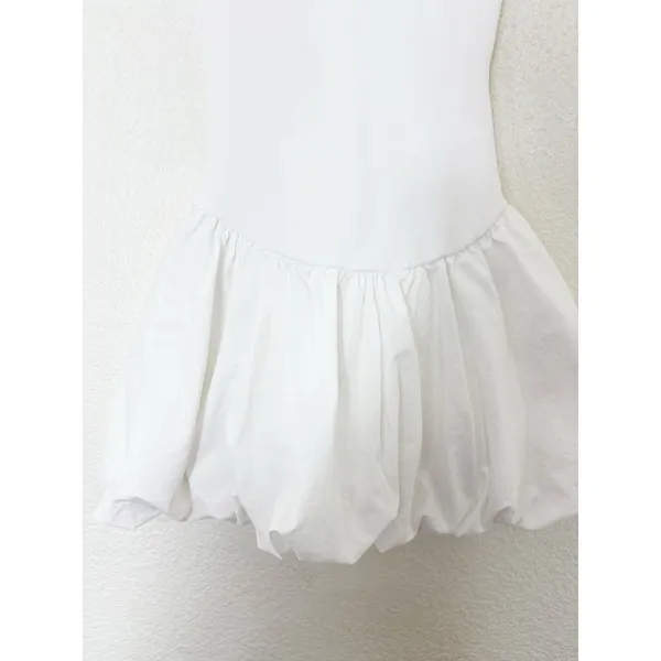 NWT Zara White Bubble Dress Size Small Sleeveless Stretch Drop Waist 4424/151 - Image 10