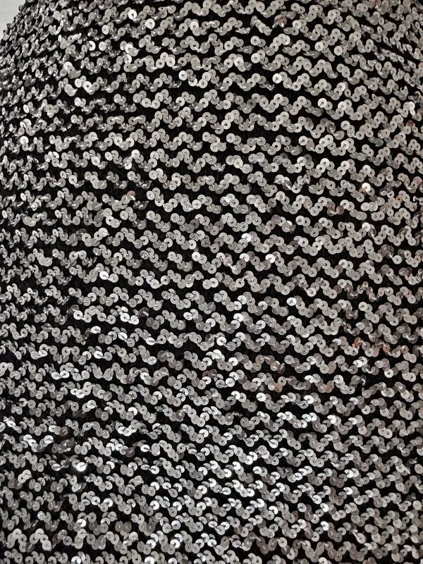 Anna-Kaci Sparkle & Shine Silver Sequin Mini Skirt Women’s Size M - Image 2