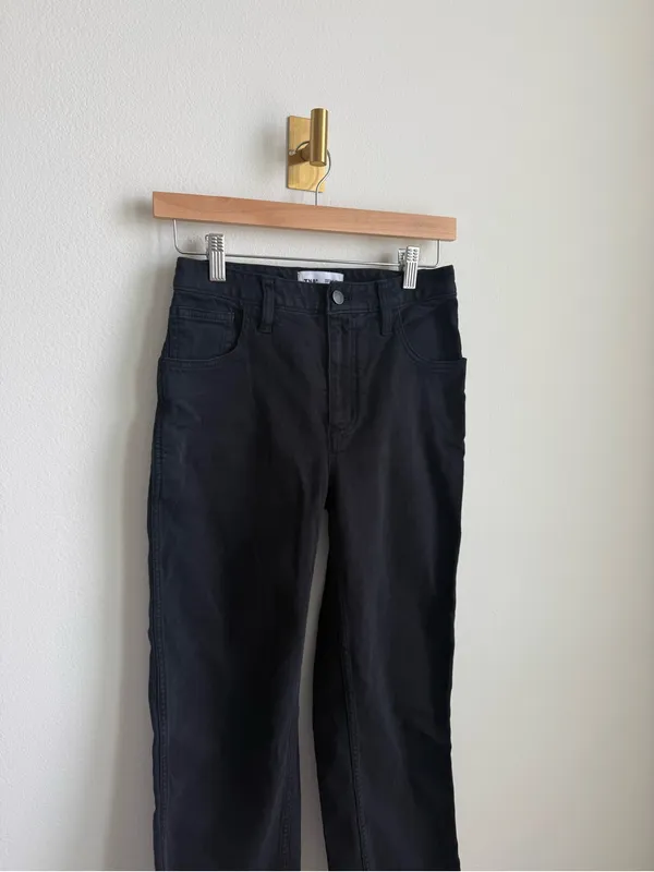 Aritzia TNA 90s Camden Pant Black Cotton Twill Straight Leg Size 2 - Image 4
