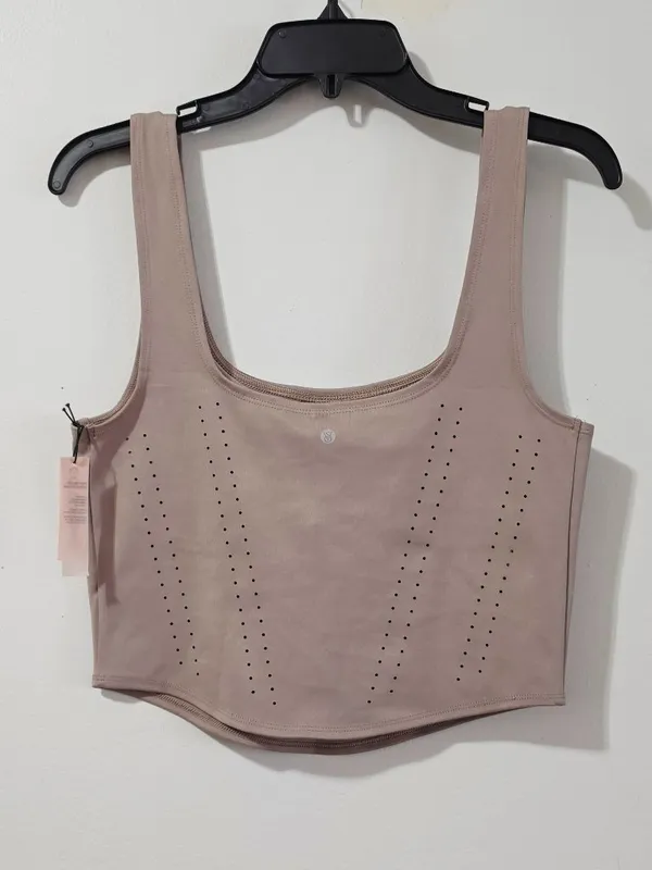 Victoria’s Secret VSX VS Essential Perforated Corset Top - Bare Taupe - Size XL - Image 4