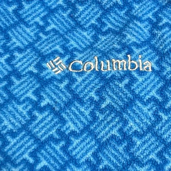 Columbia Women’s Blue Mock Neck Zip Up Long Sleeve Abstract Pattern Pullover- Lg - Image 11