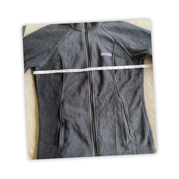 Columbia Women's Gray Full Zip Fleece Jacket M Soft Outdoor Hiking Coat - Image 3