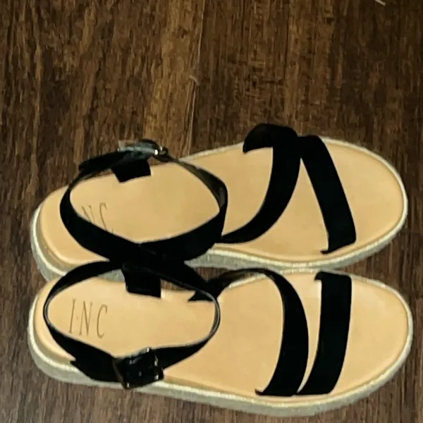 INC Black Espadrille Platform Sandals Size 8.5 - Image 7