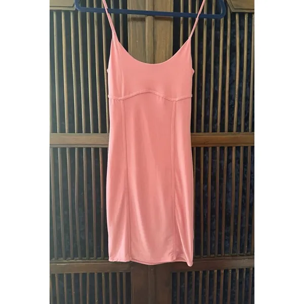 Pink Spaghetti Strap Bodycon Dress Women S Slit Slip Stretch Cocktail Party - Image 8