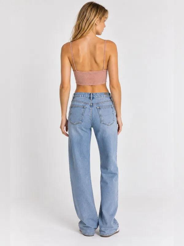 Y2K Urban Outfitters Glitter Lurex Bralette Crop Top – Dusty Rose/Blush – XS - Image 4