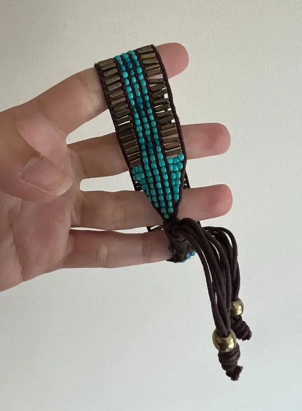Teal Beaded Bracelet Blue - Image 8