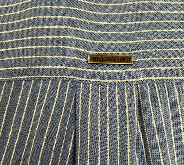 Billabong Blue & White Striped Long Sleeve Button Down Women's Shirt Size Small - Image 9